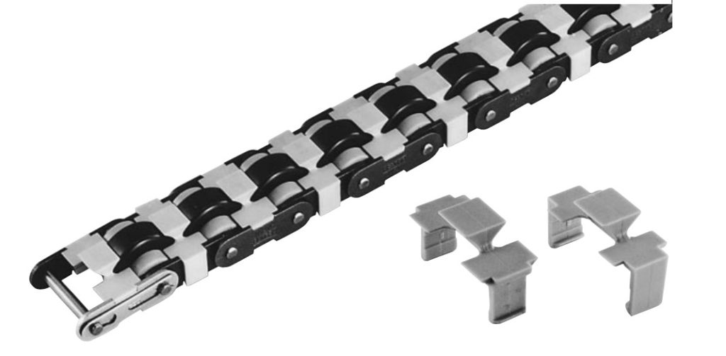 xích gắn con lăn, free low chain, snap cover chain, xích có nắp chụp