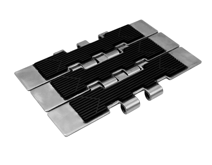 Xích tải thép gắn cao su, Rubber-Top Steel Top Chain, xích tải movex